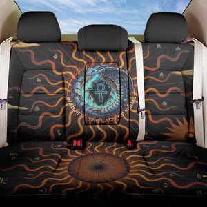 Wadjet Fiery Serpent Back Car Seat Cover Egyptian Ankh Symbol in Dark Flame Protector Theme