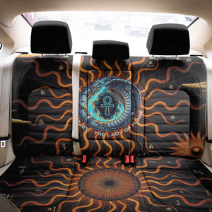 Wadjet Fiery Serpent Back Car Seat Cover Egyptian Ankh Symbol in Dark Flame Protector Theme