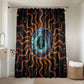 Wadjet Fiery Serpent Bathroom Set Egyptian Ankh Symbol in Dark Flame Protector Theme