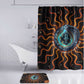 Wadjet Fiery Serpent Bathroom Set Egyptian Ankh Symbol in Dark Flame Protector Theme