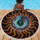 Wadjet Fiery Serpent Beach Blanket Egyptian Ankh Symbol in Dark Flame Protector Theme
