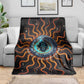 Wadjet Fiery Serpent Blanket Egyptian Ankh Symbol in Dark Flame Protector Theme