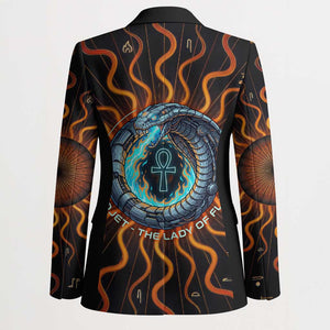 Wadjet Fiery Serpent Blazer Egyptian Ankh Symbol in Dark Flame Protector Theme