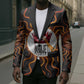 Wadjet Fiery Serpent Blazer Egyptian Ankh Symbol in Dark Flame Protector Theme