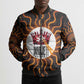 Wadjet Fiery Serpent Bomber Puffer Jacket Egyptian Ankh Symbol in Dark Flame Protector Theme