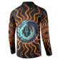 Wadjet Fiery Serpent Button Sweatshirt Egyptian Ankh Symbol in Dark Flame Protector Theme