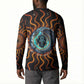 Wadjet Fiery Serpent Button Sweatshirt Egyptian Ankh Symbol in Dark Flame Protector Theme