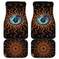 Wadjet Fiery Serpent Car Mats Egyptian Ankh Symbol in Dark Flame Protector Theme
