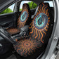 Wadjet Fiery Serpent Car Seat Cover Egyptian Ankh Symbol in Dark Flame Protector Theme