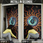 Wadjet Fiery Serpent Door Cover Egyptian Ankh Symbol in Dark Flame Protector Theme