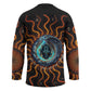 Wadjet Fiery Serpent Hockey Jersey Egyptian Ankh Symbol in Dark Flame Protector Theme