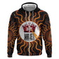 Wadjet Fiery Serpent Hoodie Egyptian Ankh Symbol in Dark Flame Protector Theme