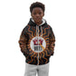 Wadjet Fiery Serpent Kid Hoodie Egyptian Ankh Symbol in Dark Flame Protector Theme