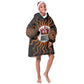 Wadjet Fiery Serpent Kid Wearable Blanket Hoodie Egyptian Ankh Symbol in Dark Flame Protector Theme