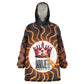 Wadjet Fiery Serpent Kid Wearable Blanket Hoodie Egyptian Ankh Symbol in Dark Flame Protector Theme