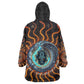 Wadjet Fiery Serpent Kid Wearable Blanket Hoodie Egyptian Ankh Symbol in Dark Flame Protector Theme