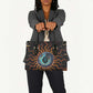 Wadjet Fiery Serpent Leather Bag Egyptian Ankh Symbol in Dark Flame Protector Theme