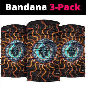 Wadjet Fiery Serpent Neck Gaiter Egyptian Ankh Symbol in Dark Flame Protector Theme