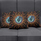 Wadjet Fiery Serpent Pillow Cover Egyptian Ankh Symbol in Dark Flame Protector Theme