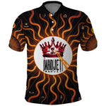 Wadjet Fiery Serpent Polo Shirt Egyptian Ankh Symbol in Dark Flame Protector Theme
