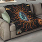 Wadjet Fiery Serpent Quilt Egyptian Ankh Symbol in Dark Flame Protector Theme