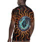 Wadjet Fiery Serpent Rugby Jersey Egyptian Ankh Symbol in Dark Flame Protector Theme