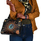Wadjet Fiery Serpent Shoulder Handbag Egyptian Ankh Symbol in Dark Flame Protector Theme