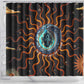 Wadjet Fiery Serpent Shower Curtain Egyptian Ankh Symbol in Dark Flame Protector Theme