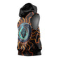 Wadjet Fiery Serpent Sleeveless Hoodie Egyptian Ankh Symbol in Dark Flame Protector Theme