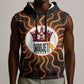 Wadjet Fiery Serpent Sleeveless Hoodie Egyptian Ankh Symbol in Dark Flame Protector Theme