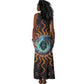 Wadjet Fiery Serpent Tank Maxi Dress Egyptian Ankh Symbol in Dark Flame Protector Theme