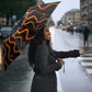 Wadjet Fiery Serpent Umbrella Egyptian Ankh Symbol in Dark Flame Protector Theme