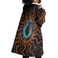 Wadjet Fiery Serpent Wearable Blanket Hoodie Egyptian Ankh Symbol in Dark Flame Protector Theme