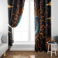 Wadjet Fiery Serpent Window Curtain Egyptian Ankh Symbol in Dark Flame Protector Theme
