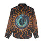 Wadjet Fiery Serpent Women Casual Shirt Egyptian Ankh Symbol in Dark Flame Protector Theme