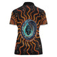 Wadjet Fiery Serpent Women Polo Shirt Egyptian Ankh Symbol in Dark Flame Protector Theme