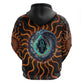 Wadjet Fiery Serpent Zip Hoodie Egyptian Ankh Symbol in Dark Flame Protector Theme