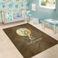 Wosret Egyptian Area Rug with Golden Scepter and Archer Motif in Ancient Protector