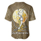 Wosret Egyptian Baseball Jersey with Golden Scepter and Archer Motif in Ancient Protector