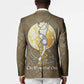 Wosret Egyptian Blazer with Golden Scepter and Archer Motif in Ancient Protector
