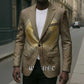 Wosret Egyptian Blazer with Golden Scepter and Archer Motif in Ancient Protector