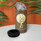 Wosret Egyptian 4 in 1 Can Cooler Tumbler with Golden Scepter and Archer Motif in Ancient Protector