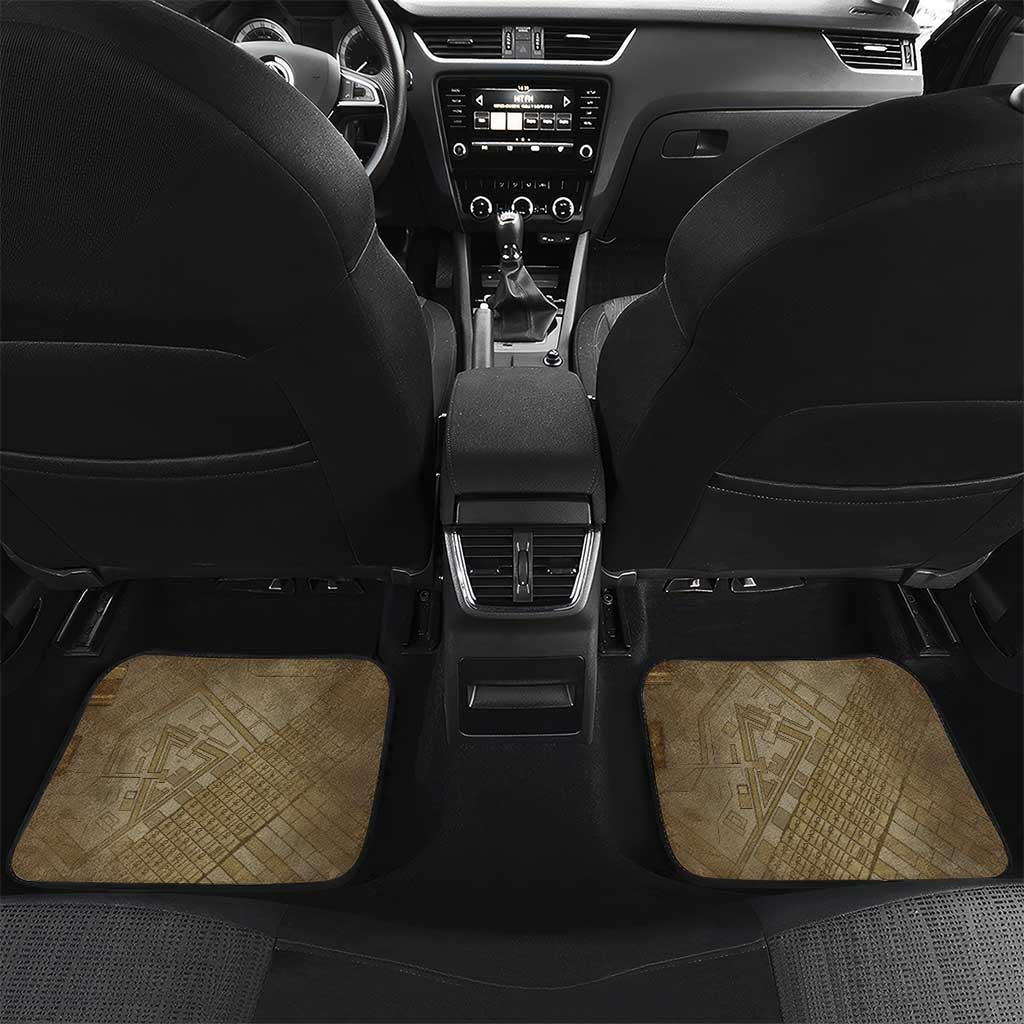 Wosret Egyptian Car Mats with Golden Scepter and Archer Motif in Ancient Protector