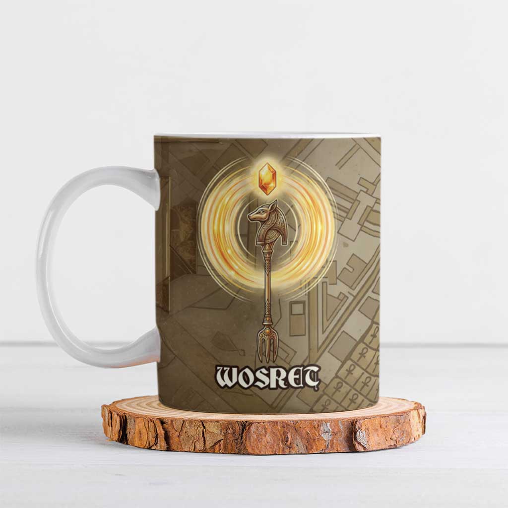 Wosret Egyptian Ceramic Mug with Golden Scepter and Archer Motif in ...
