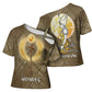 Wosret Egyptian Cross Shoulder Shirt with Golden Scepter and Archer Motif in Ancient Protector