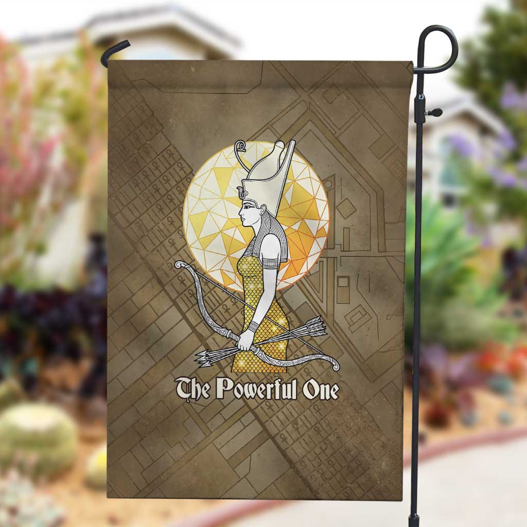 Wosret Egyptian Garden Flag with Golden Scepter and Archer Motif in Ancient Protector