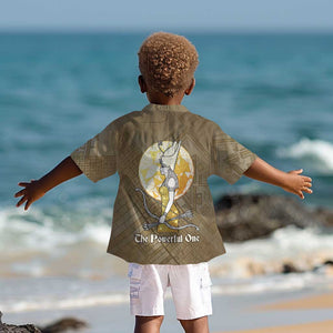 Wosret Egyptian Kid Hawaiian Shirt with Golden Scepter and Archer Motif in Ancient Protector