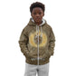 Wosret Egyptian Kid Hoodie with Golden Scepter and Archer Motif in Ancient Protector