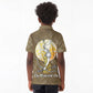 Wosret Egyptian Kid Polo Shirt with Golden Scepter and Archer Motif in Ancient Protector