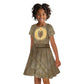 Wosret Egyptian Kid Short Sleeve Dress with Golden Scepter and Archer Motif in Ancient Protector
